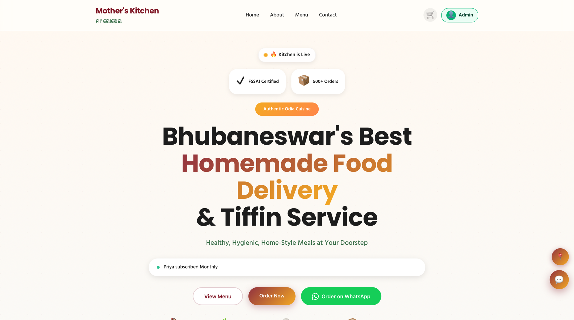 Mother's Kitchen - Cloud Kitchen Architecture & Food Delivery App